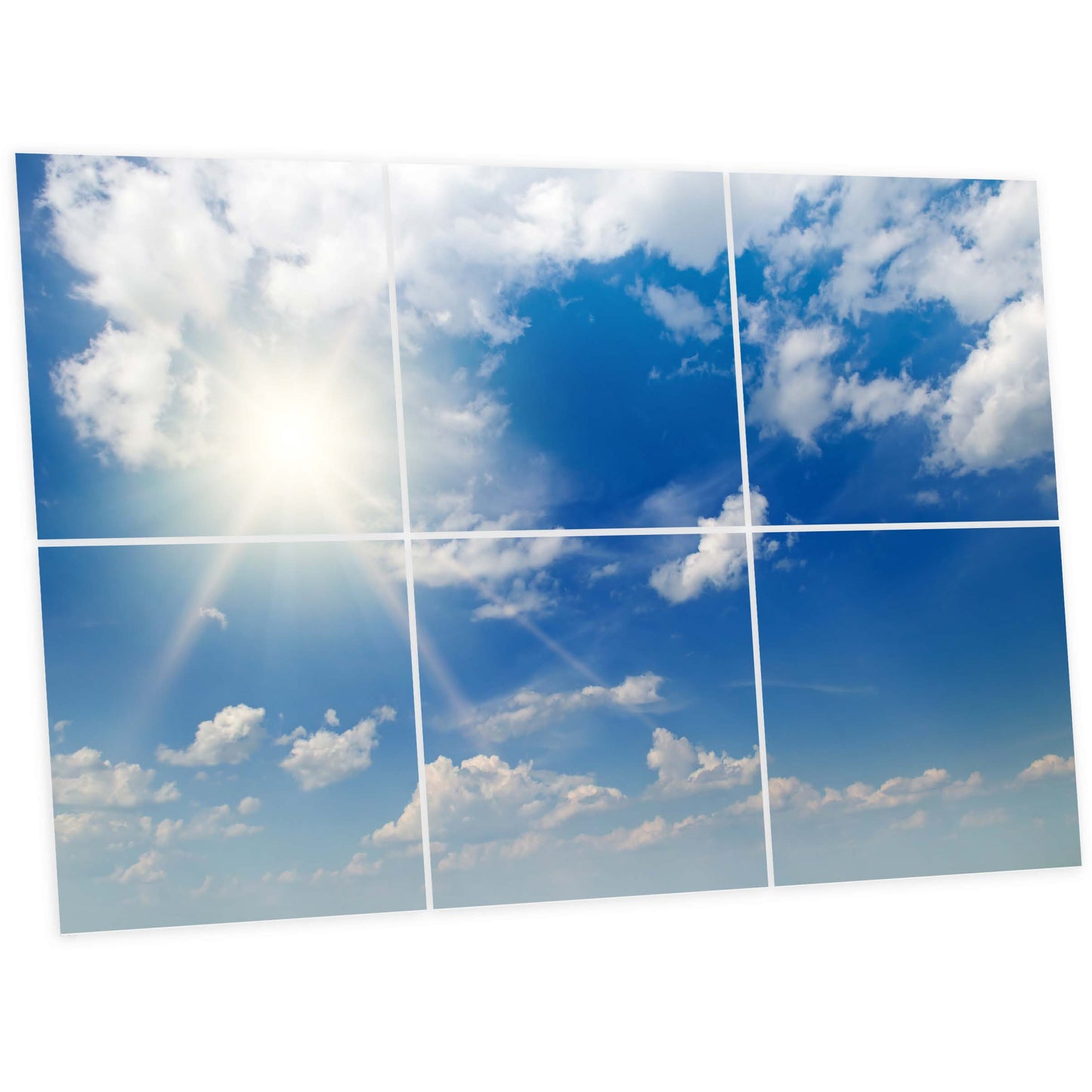 Pack de 6 dalles imprimées 60x60 Ciel Très Nuageux