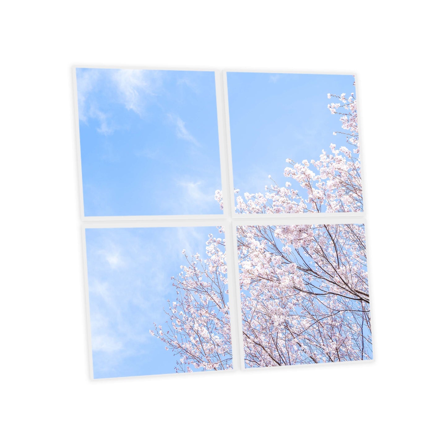 Pack 4 Dalles LED 60x60cm - Puits de Lumière XXL - Éclairage en Trompe-l'œil - "Nuances Roses"