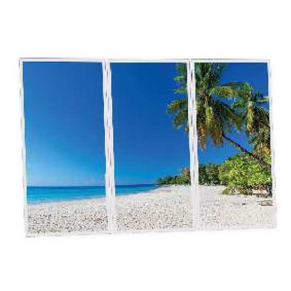 SunshinePanel Pack 3 Dalles LED R�ve de Plage 120�60 cm - 2,16 m� Panoramique, vue arriere et connectique