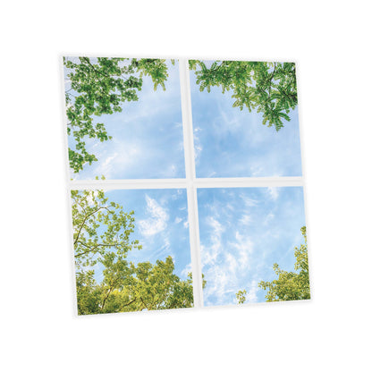 Pack 4 Dalles LED 60x60cm - Puits de Lumière XXL - Éclairage en Trompe-l'œil - "Horizon Arboré"