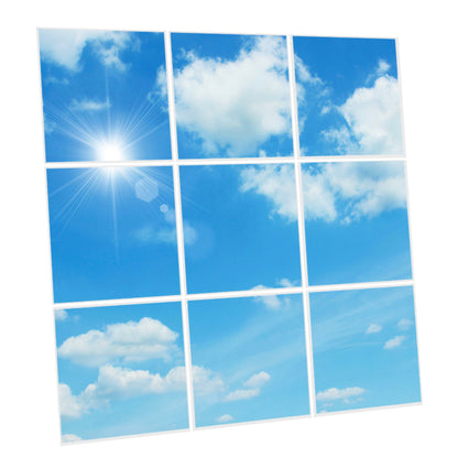 Verrière virtuelle intégrale 180x180cm 9 dalles LED ciel bleu lumineux