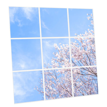 Pack 9 Dalles LED 60x60cm - Verrière Intégrale - Éclairage en Trompe-l'œil - "Nuances Roses"