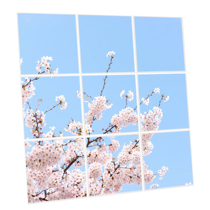 Pack 9 Dalles LED 60x60cm - Verrière Intégrale - Éclairage en Trompe-l'œil - "Fleurs de Ciel"