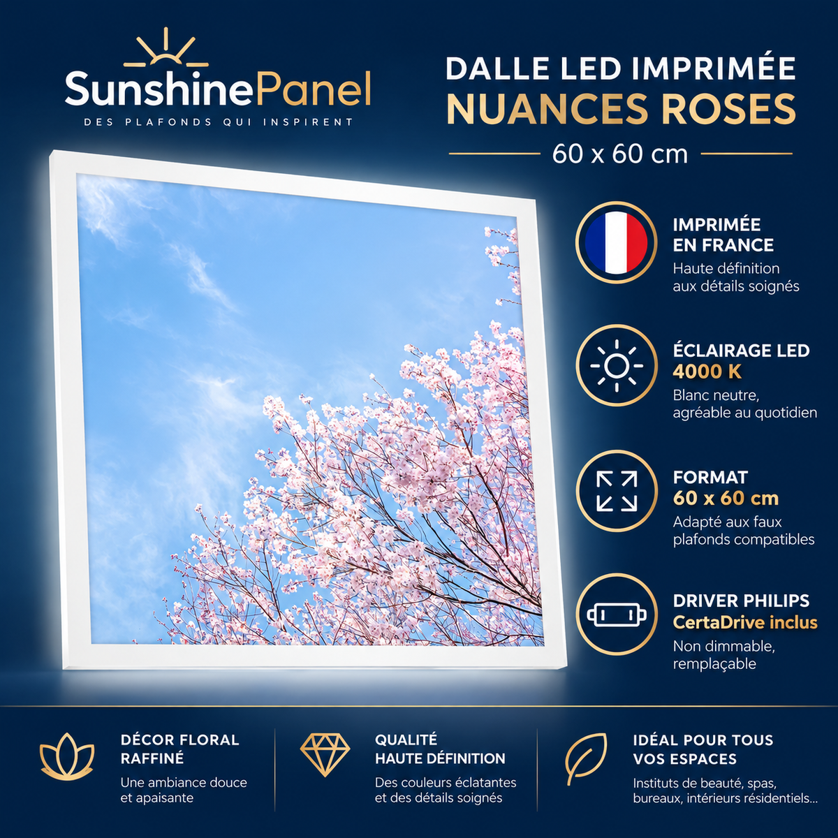 Pink Shades LED panel 60x60 cm, 0,36 m2 | SunshinePanel