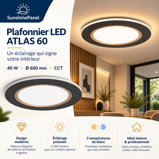 Plafonnier LED ATLAS 60 – 40 W, Ø 600 | SunshinePanel