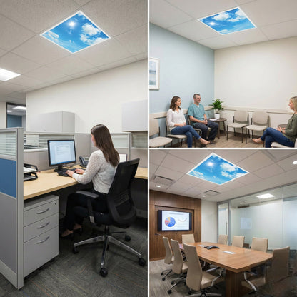 SunshinePanel Dalle LED D�corative Ciel Lumineux 60�60 cm - Imprim�e en France, effet lumineux ambiance