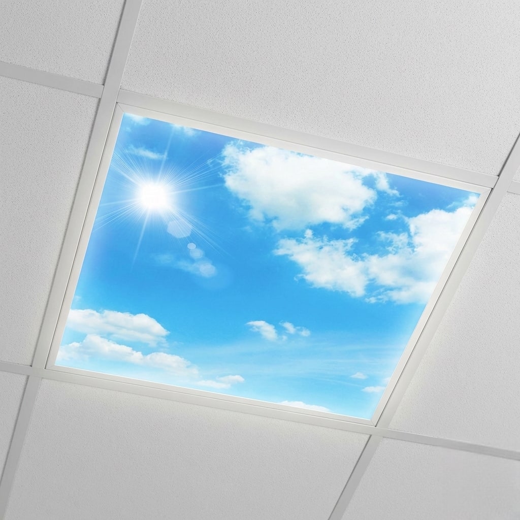 SunshinePanel Dalle LED D�corative Ciel Lumineux 60�60 cm - Imprim�e en France, installation en faux plafond