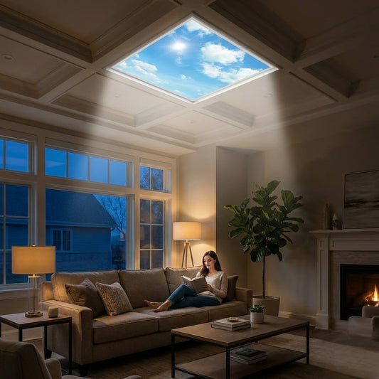 SunshinePanel Dalle LED Décorative Ciel Lumineux 60×60 cm - Imprimée en France — dalle LED imprimée SunshinePanel