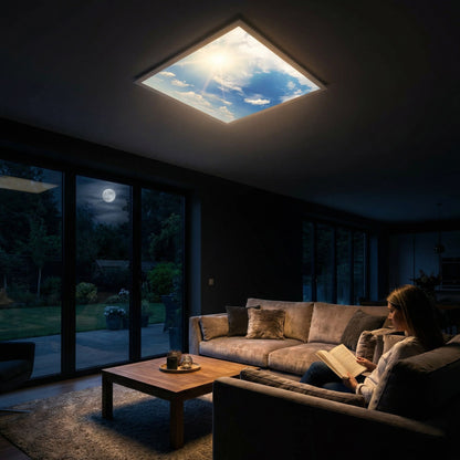 SunshinePanel Dalle LED D�corative Ciel Tr�s Nuageux 60�60 cm - Imprim�e en France, effet lumineux ambiance