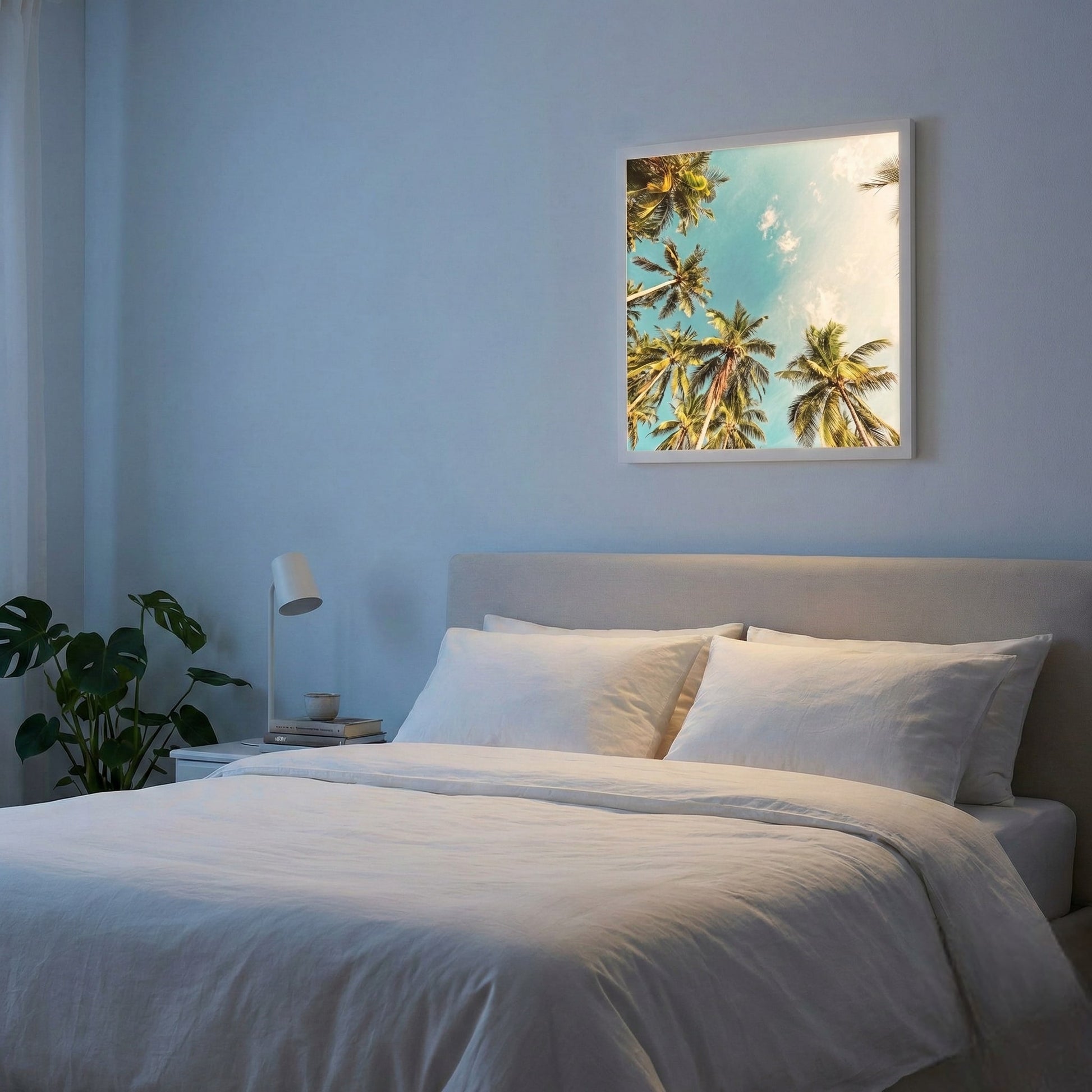 SunshinePanel Dalle LED D�corative �vasion Tropicale 60�60 cm - Imprim�e en France, rendu pack vue ensemble