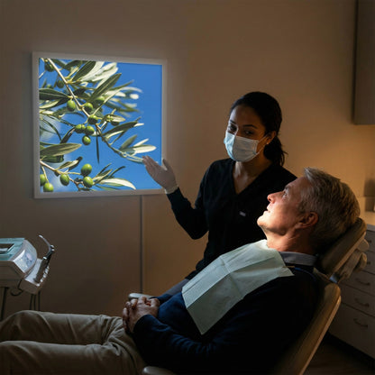 SunshinePanel Dalle LED D�corative Parfum d'Oliviers 60�60 cm - Imprim�e en France, installation en faux plafond