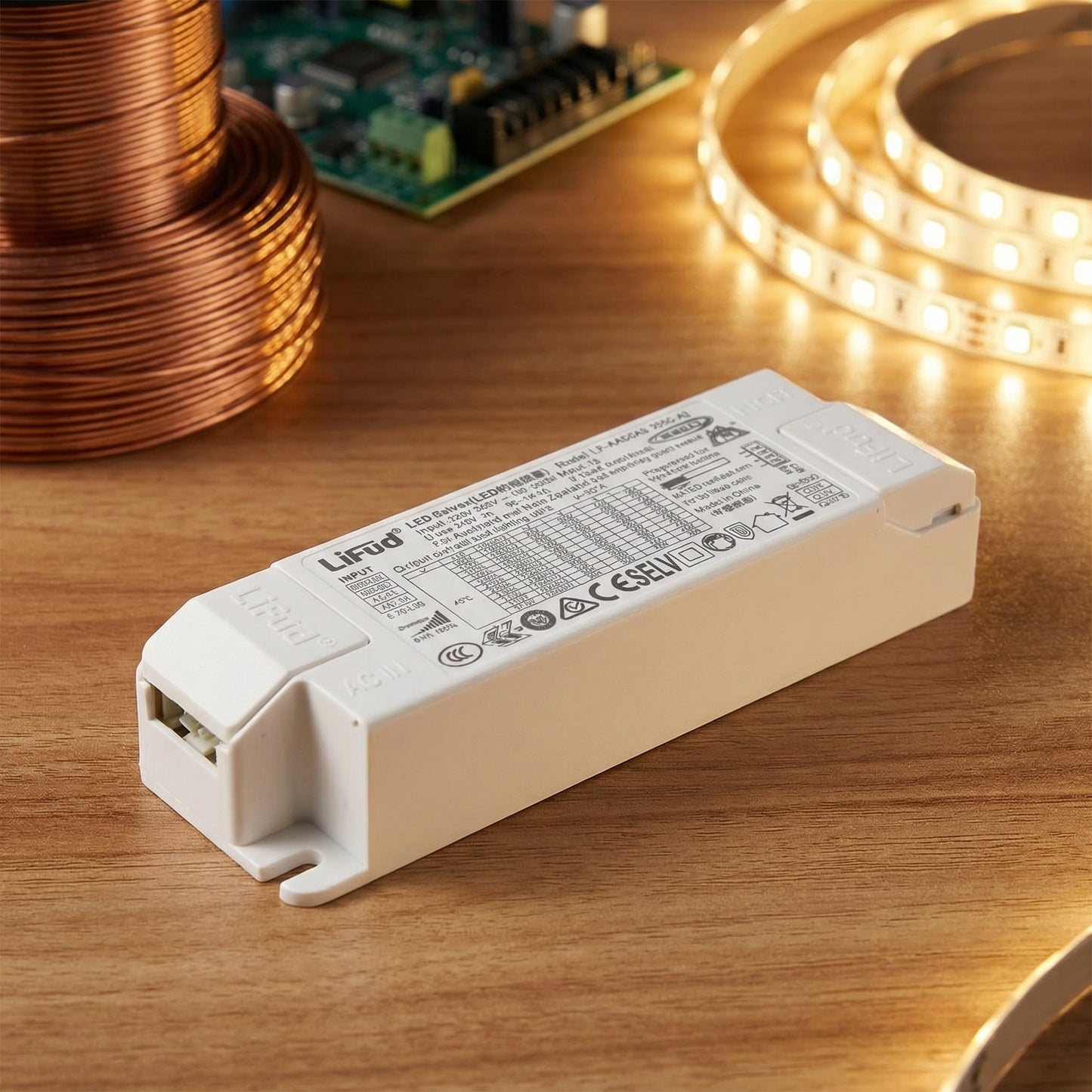 SunshinePanel Driver LED Dimmable LIFUD 40W DALI/PUSH - Compatible Dalles 60�60 et 120�60, rendu pack vue ensemble