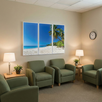 Pack 3 Dalles LED 120x60cm - Mur et Plafonds - Éclairage en Trompe-l'œil - "Rêve de Plage"