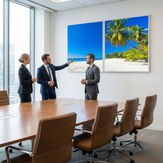 Pack 2 Dalles LED 120x60cm - Mur et Plafonds - Éclairage en Trompe-l'œil - "Rêve de Plage"