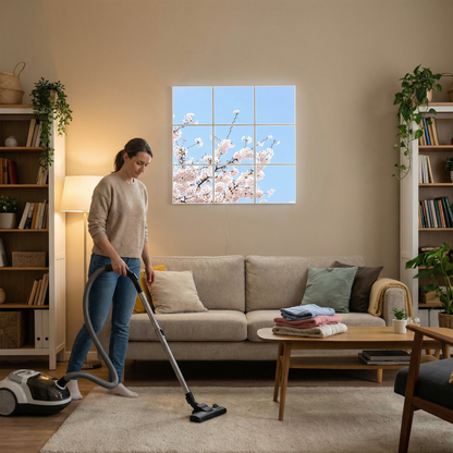 Pack 9 Dalles LED 60x60cm - Verrière Intégrale - Éclairage en Trompe-l'œil - "Fleurs de Ciel"