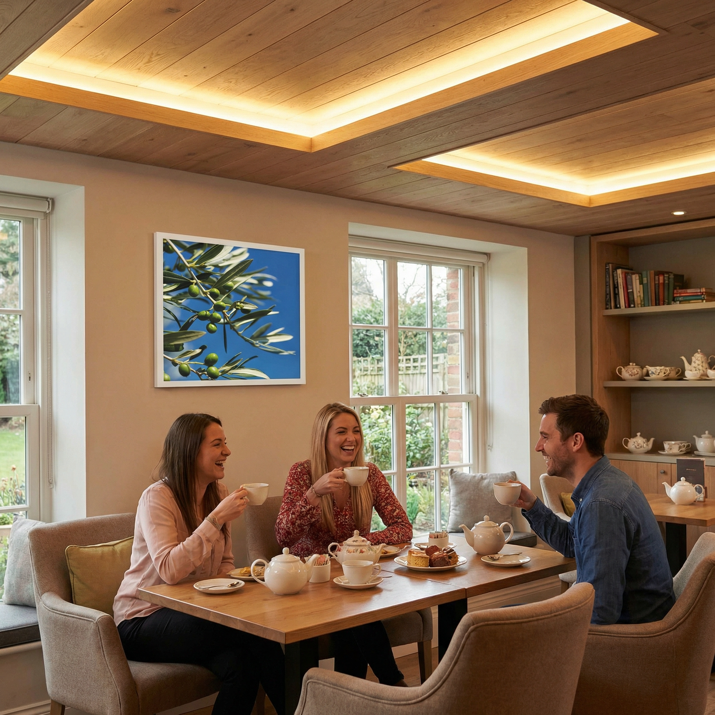 Dalle LED 60x60cm - Puits de Lumière - Éclairage en Trompe-l'œil - "Parfum d'Oliviers"