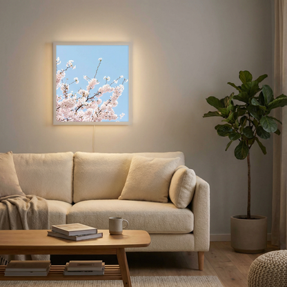 Dalle LED 60x60cm - Puits de Lumière - Éclairage en Trompe-l'œil - "Fleurs de Ciel"