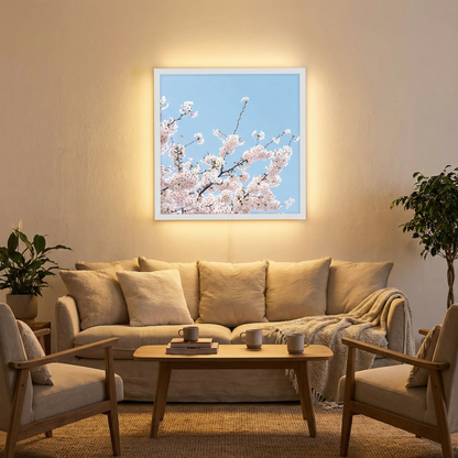 Dalle LED 60x60cm - Puits de Lumière - Éclairage en Trompe-l'œil - "Fleurs de Ciel"