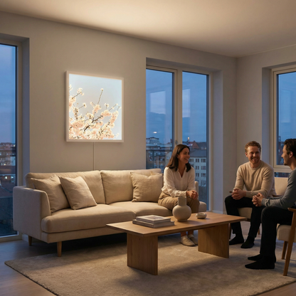 Dalle LED 60x60cm - Puits de Lumière - Éclairage en Trompe-l'œil - "Fleurs de Ciel"