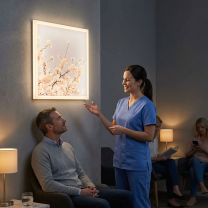 Dalle LED 60x60cm - Puits de Lumière - Éclairage en Trompe-l'œil - "Fleurs de Ciel"