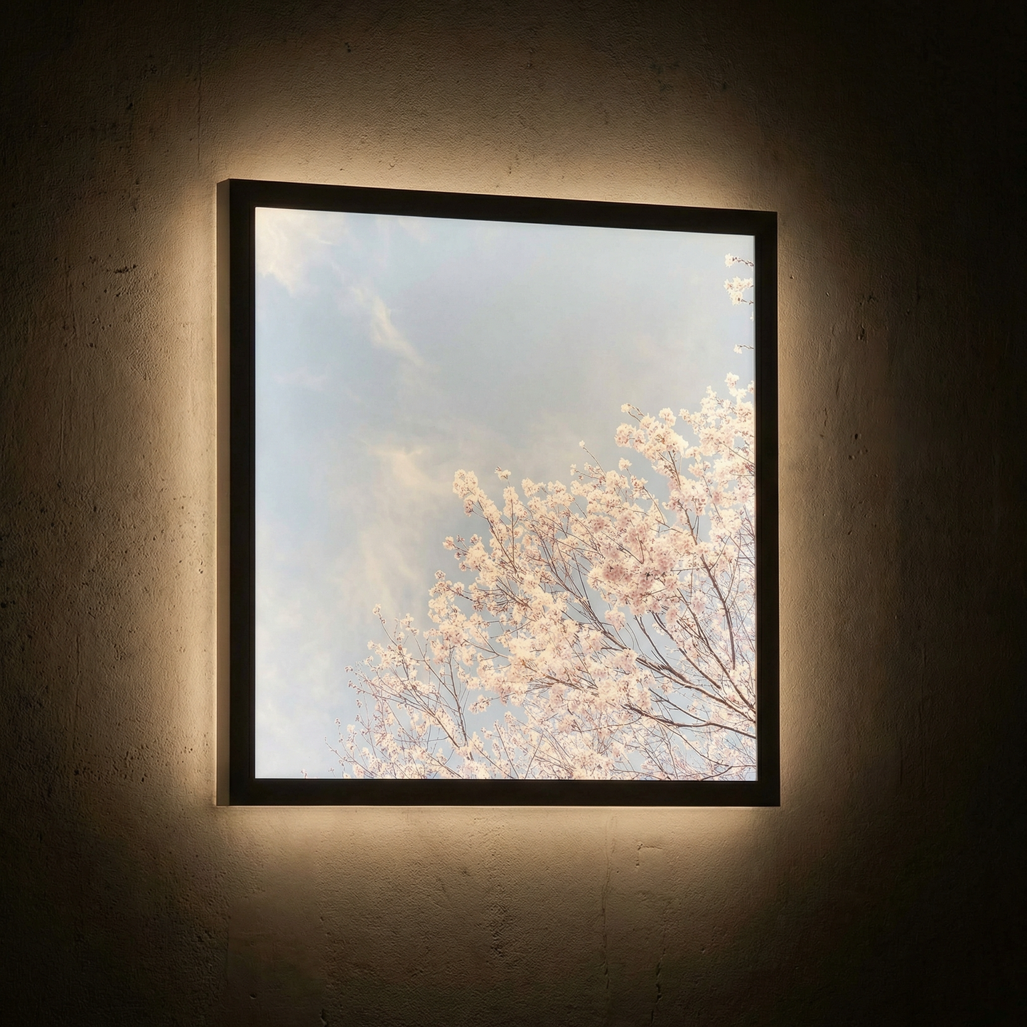 Dalle LED 60x60cm - Puits de Lumière - Éclairage en Trompe-l'œil - "Fleurs de Ciel"