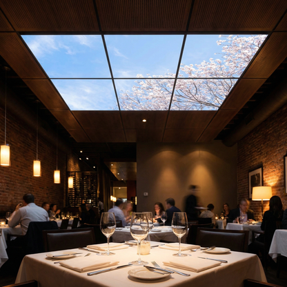 Pack 6 Dalles LED 60x60cm - Plafond Visuel - Éclairage en Trompe-l'œil - "Nuances Roses"