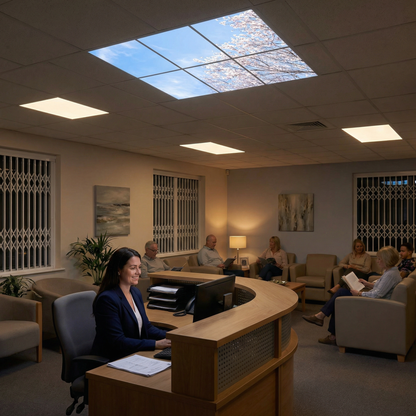 Pack 6 Dalles LED 60x60cm - Plafond Visuel - Éclairage en Trompe-l'œil - "Nuances Roses"