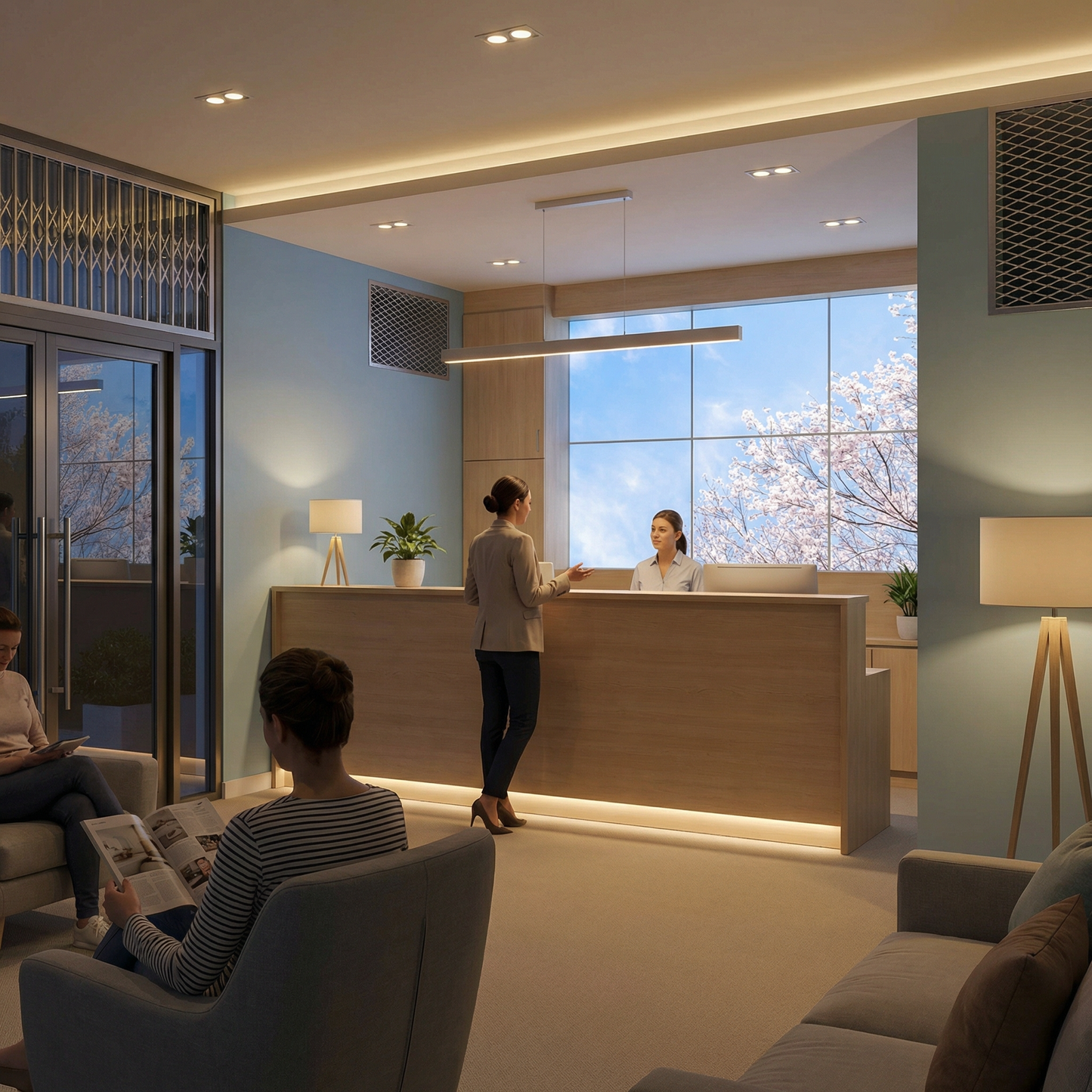 Pack 6 Dalles LED 60x60cm - Plafond Visuel - Éclairage en Trompe-l'œil - "Nuances Roses"