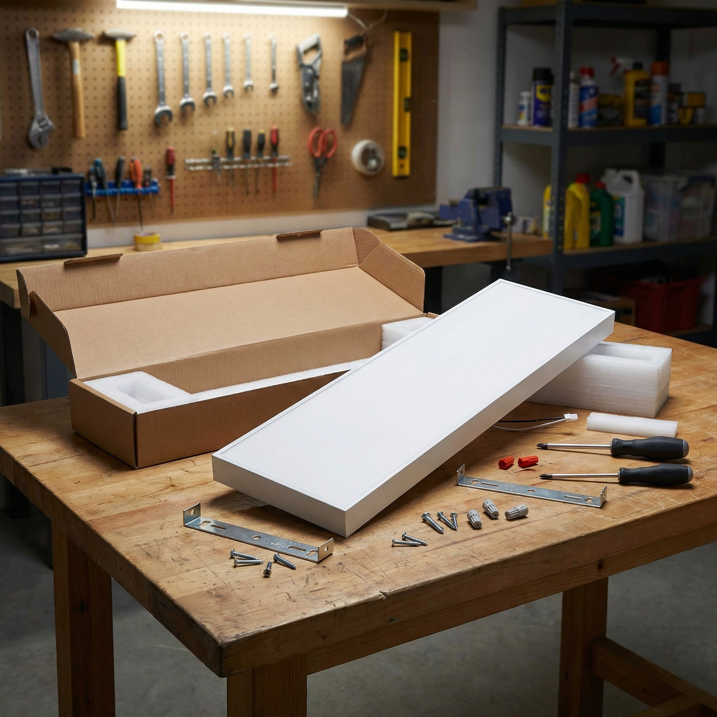 Kit de Fixation - Cadre en Saillie - Installation Plafond - "Pour Dalle 120x60cm"