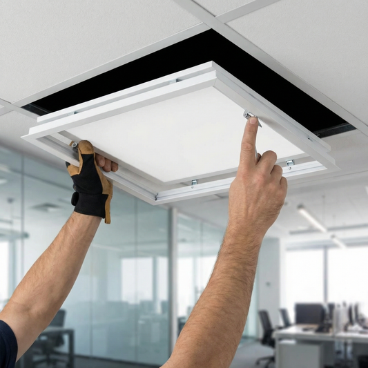 Kit de Fixation - Cadre en Encastrement - Installation Plafond - "Pour Dalle 60x60cm"