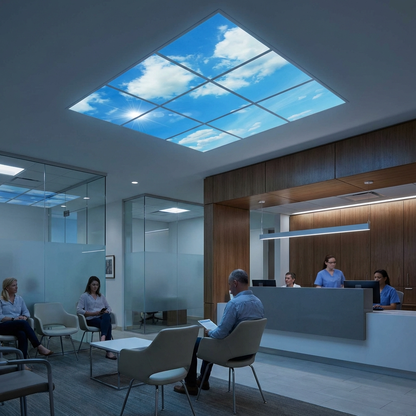 Pack 9 Dalles LED 60x60cm - Verrière Intégrale - Éclairage en Trompe-l'œil - "Ciel Lumineux"