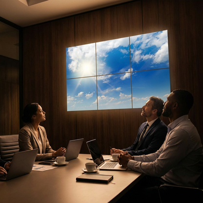 Pack 6 Dalles LED 60x60cm - Plafond Visuel - Éclairage en Trompe-l'œil - "Ciel Très Nuageux"