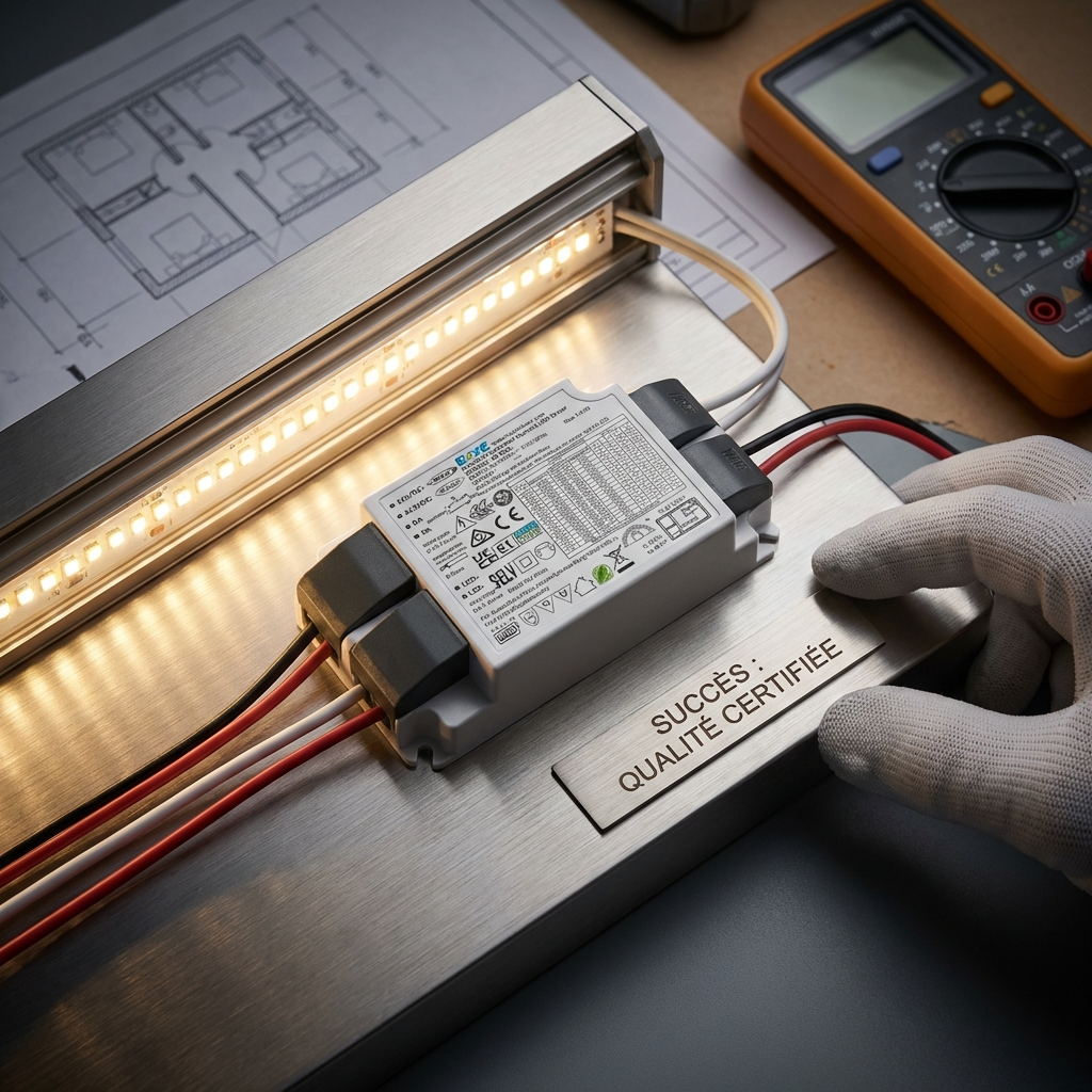 Driver LED Dimmable DALI/PUSH BOKE 42W | Alimentation Dalle LED — vue 3 | SunshinePanel