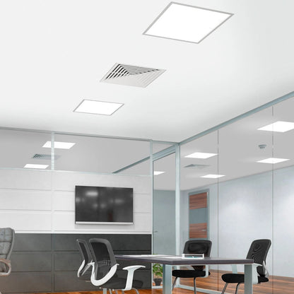 SunshinePanel Kit en Saillie Dalle LED 60�60 cm - Cadre Aluminium Blanc RAL 9016, installation en faux plafond