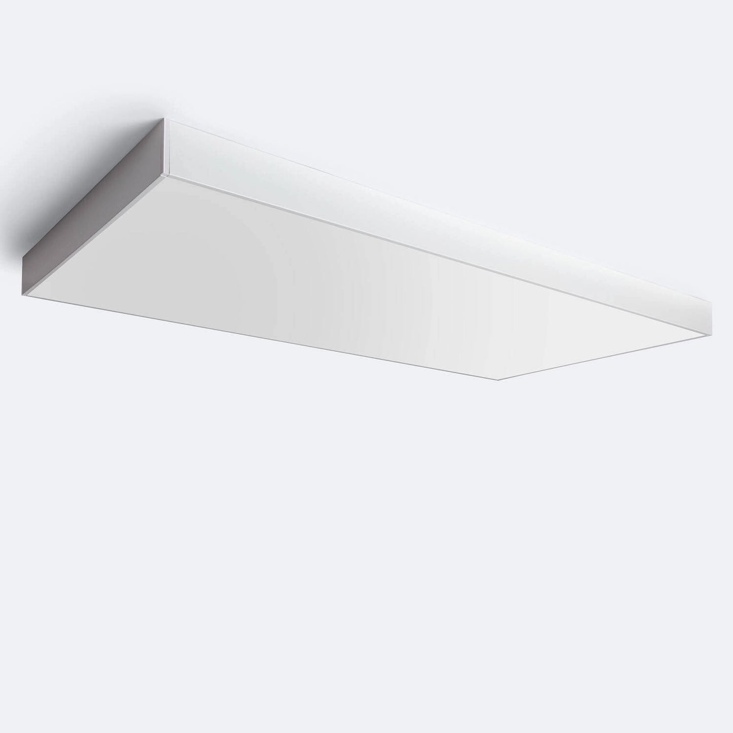 SunshinePanel Kit Fixation Saillie Dalle LED 120�60 cm - Cadre Aluminium Blanc RAL 9016, effet lumineux en situation