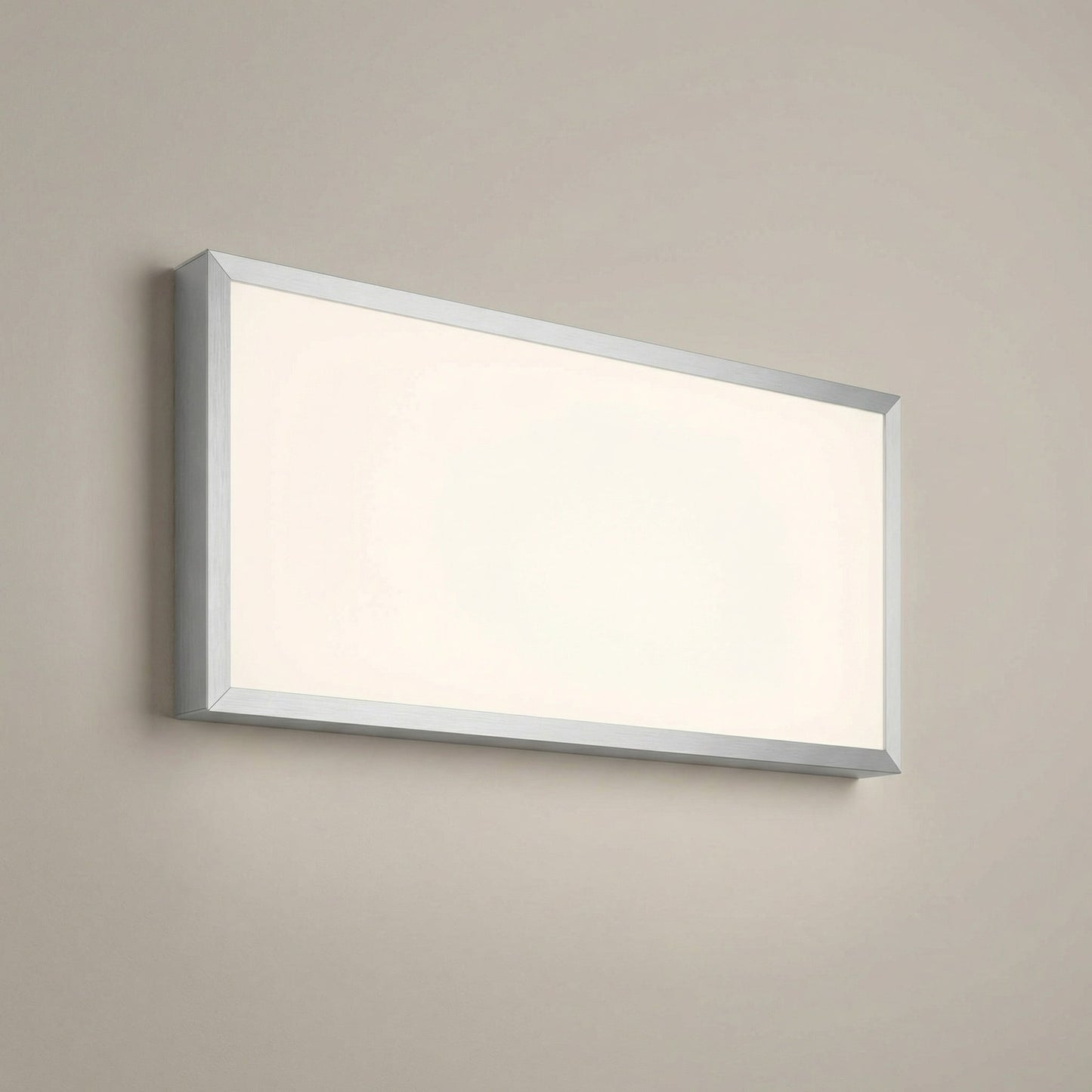 SunshinePanel Kit Fixation Saillie Dalle LED 120�60 cm - Cadre Aluminium Blanc RAL 9016, detail LED et diffuseur PMMA