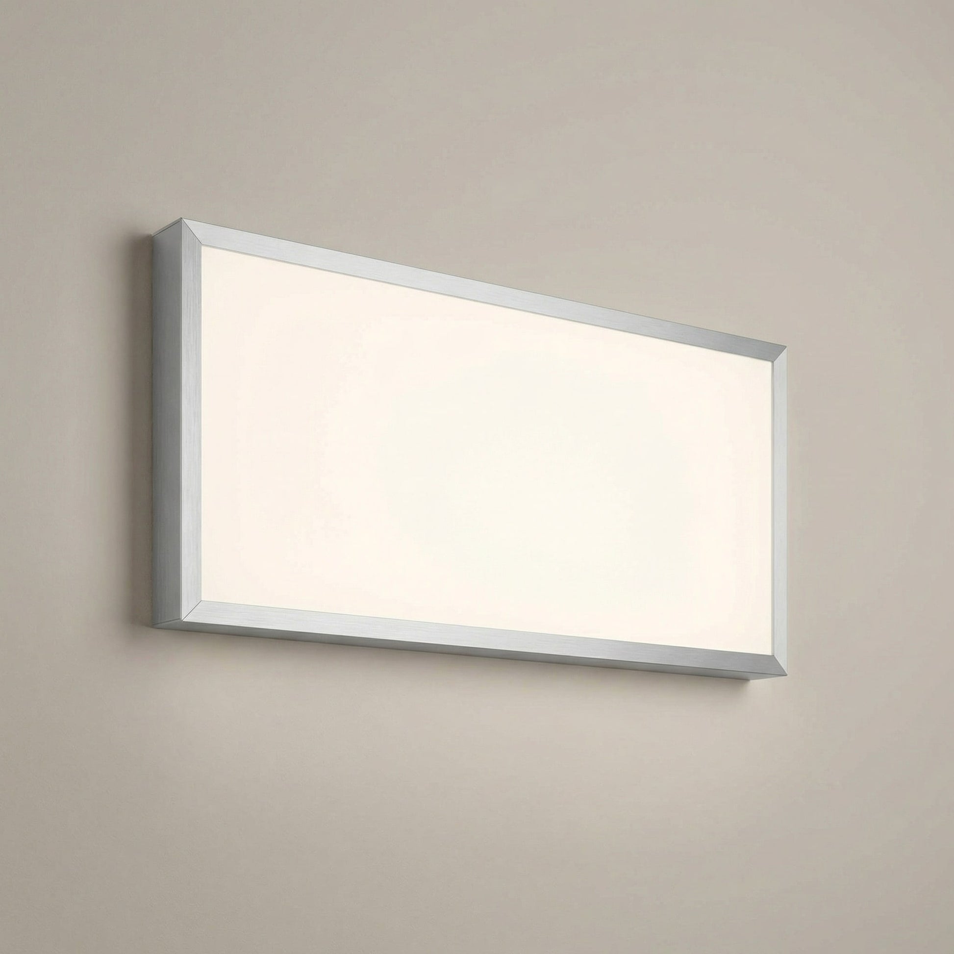 SunshinePanel Kit Fixation Saillie Dalle LED 120�60 cm - Cadre Aluminium Blanc RAL 9016, detail LED et diffuseur PMMA