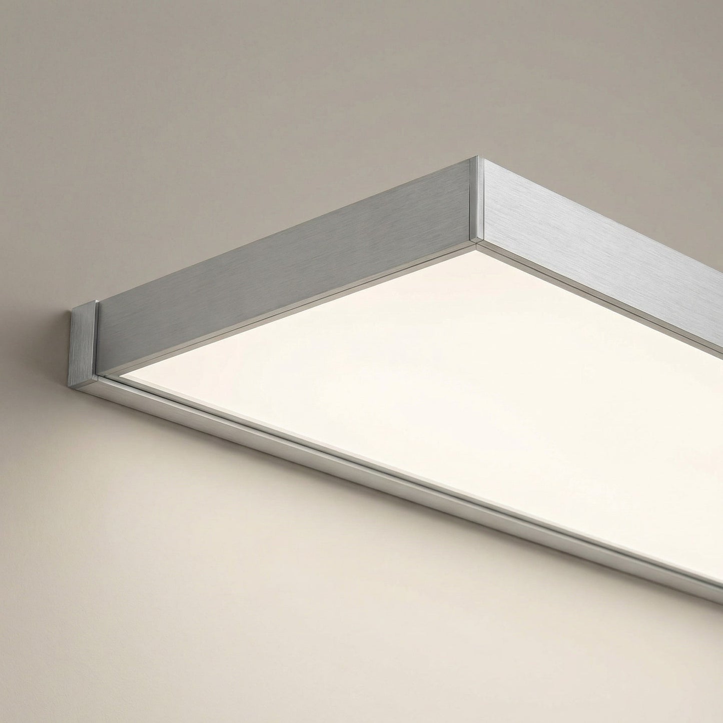 SunshinePanel Kit Fixation Saillie Dalle LED 120�60 cm - Cadre Aluminium Blanc RAL 9016, pose multi-dalles au plafond