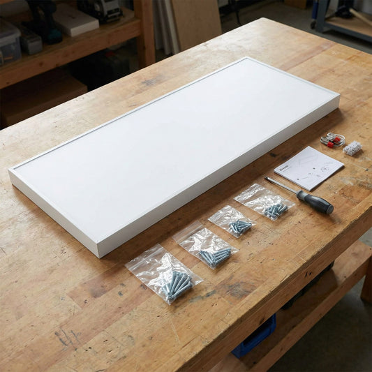 SunshinePanel Kit Fixation Saillie Dalle LED 120×60 cm - Cadre Aluminium Blanc RAL 9016 — dalle LED imprimée SunshinePanel