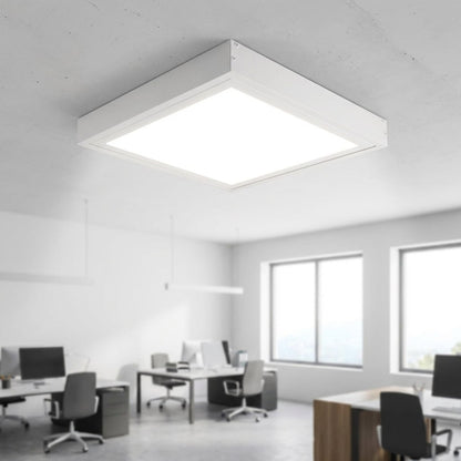 SunshinePanel Kit Fixation Saillie Dalle LED 60�60 cm - Cadre Aluminium Blanc RAL 9016, installation en faux plafond