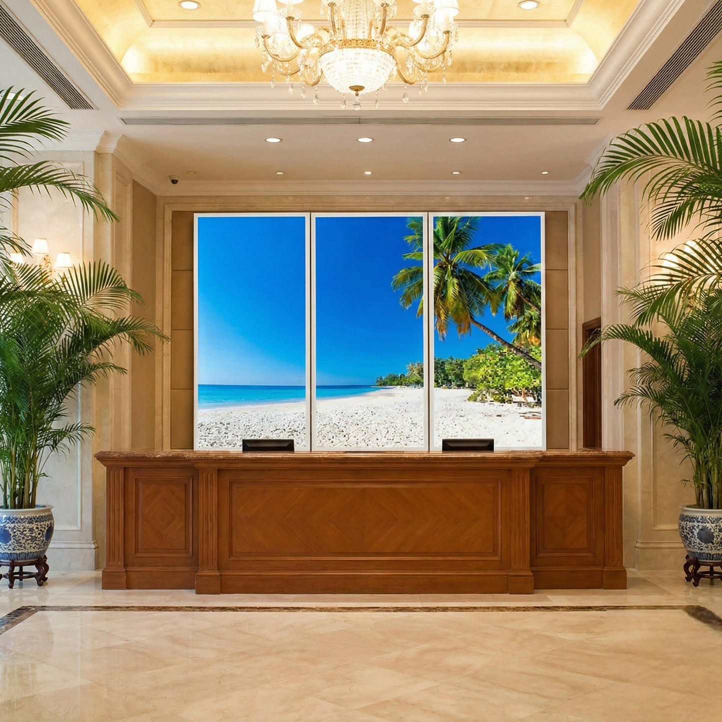 SunshinePanel Pack 3 Dalles LED R�ve de Plage 120�60 cm - 2,16 m� Panoramique, effet lumineux ambiance