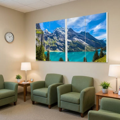 SunshinePanel Pack 4 Dalles LED Lac et Sommets 120�60 cm - 2,88 m� Panoramique, dalle LED imprim�e SunshinePanel
