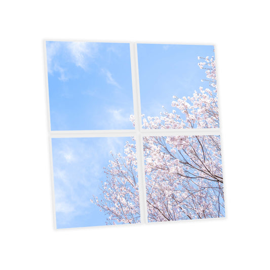 SunshinePanel Pack 4 Dalles LED Nuances Roses 60×60 cm - 1,44 m² Plafond Lumineux, rendu pack vue ensemble