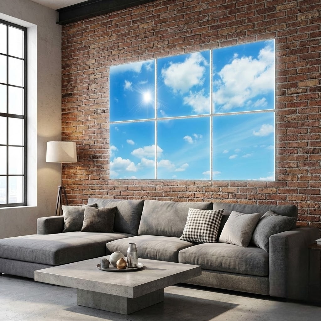 SunshinePanel Pack 6 Dalles LED Ciel Lumineux 60×60 cm - 2,16 m² Verrière LED — dalle LED imprimée SunshinePanel