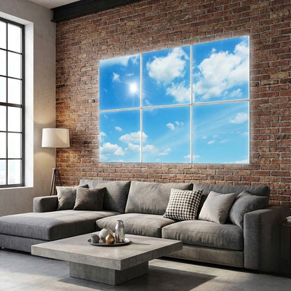 SunshinePanel Pack 6 Dalles LED Ciel Lumineux 60×60 cm - 2,16 m² Verrière LED — dalle LED imprimée SunshinePanel