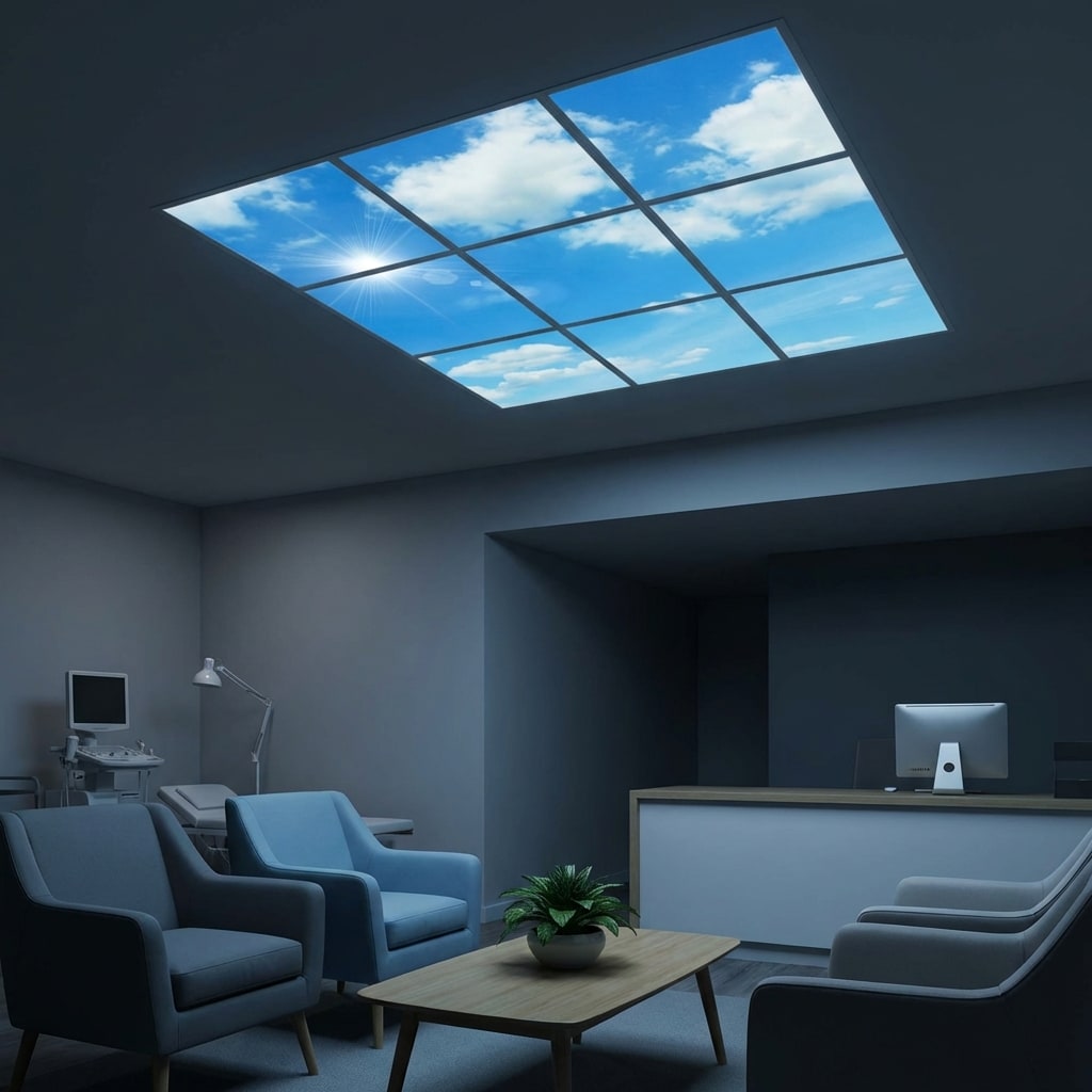 SunshinePanel Pack 9 Dalles LED Ciel Lumineux 60�60 cm - 3,24 m� Plafond Complet, installation en faux plafond