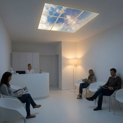 SunshinePanel Pack 9 Dalles LED Ciel Tr�s Nuageux 60�60 cm - 3,24 m� Plafond Complet, pose multi-dalles au plafond