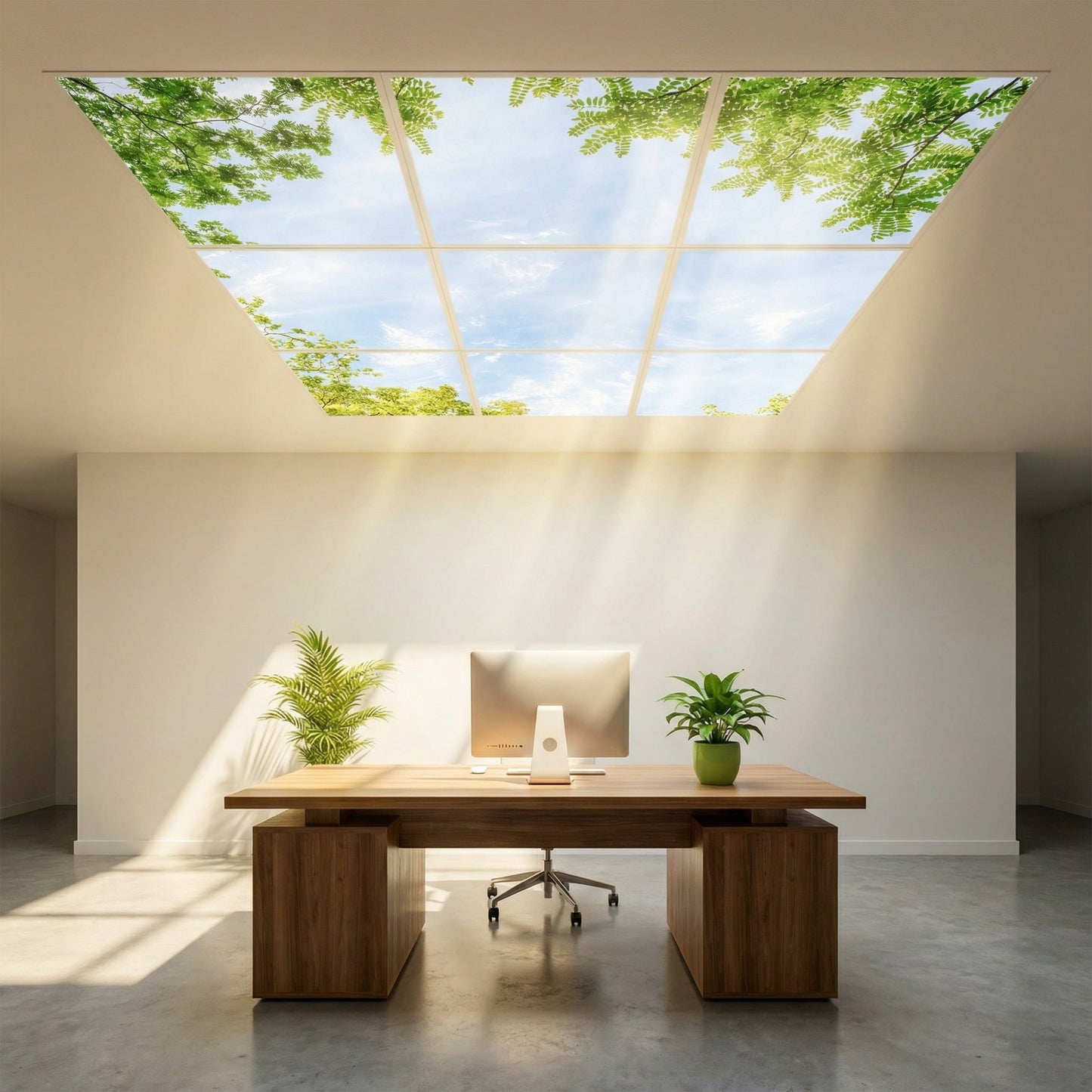 SunshinePanel Pack 9 Dalles LED Horizon Arbor� 60�60 cm - 3,24 m� Plafond Complet, effet lumineux ambiance