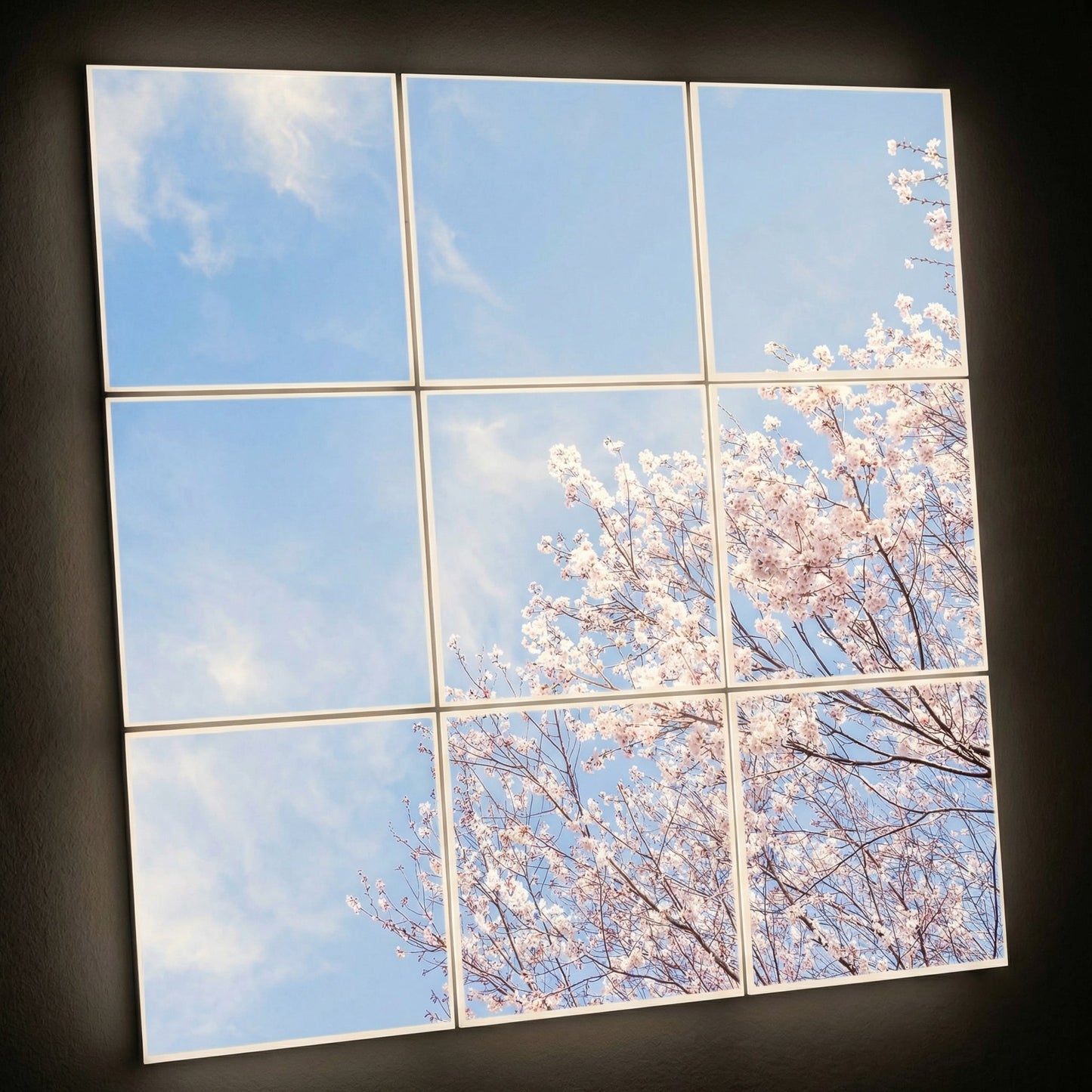SunshinePanel Pack 9 Dalles LED Nuances Roses 60�60 cm - 3,24 m� Plafond Complet, dalle LED imprim�e SunshinePanel